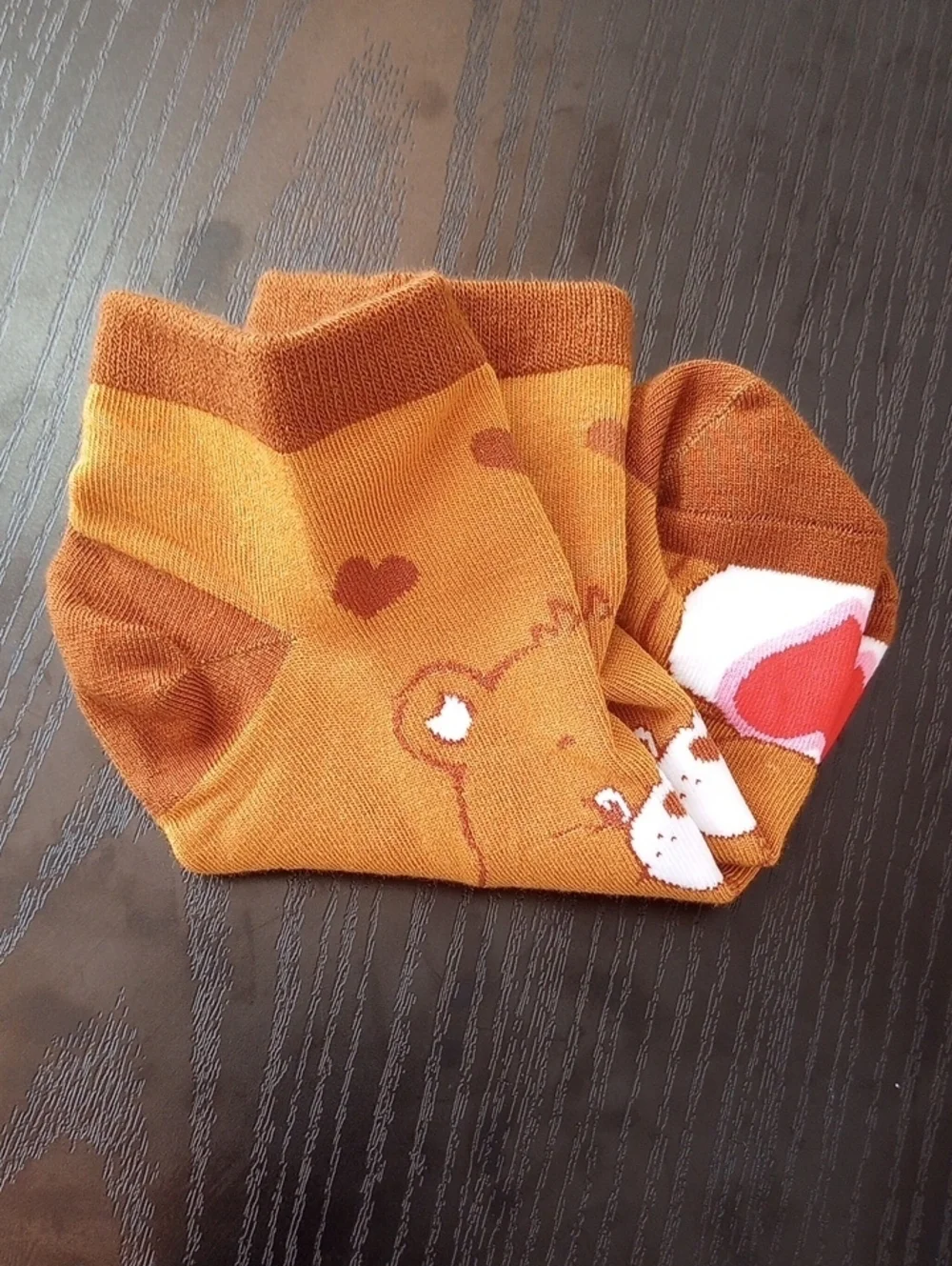 Care Bears Brown Tenderheart Bear Heart Crew Cute Ankle Socks